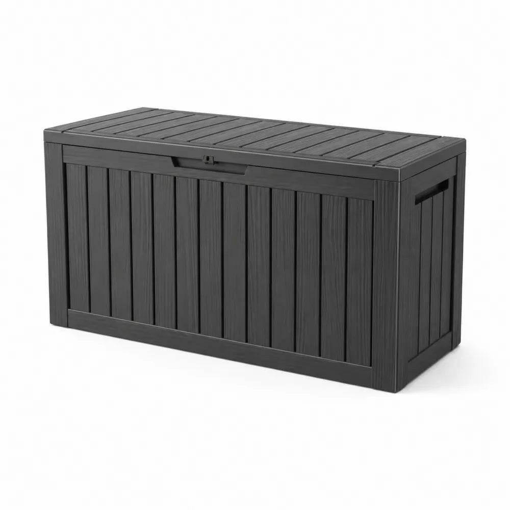 Coffre de rangement extérieur en plastique noir 270L