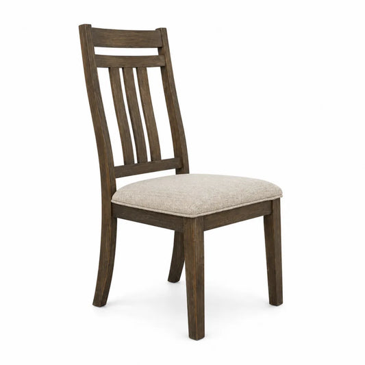 Chaise de salle à manger en bois avec coussin en tissu
