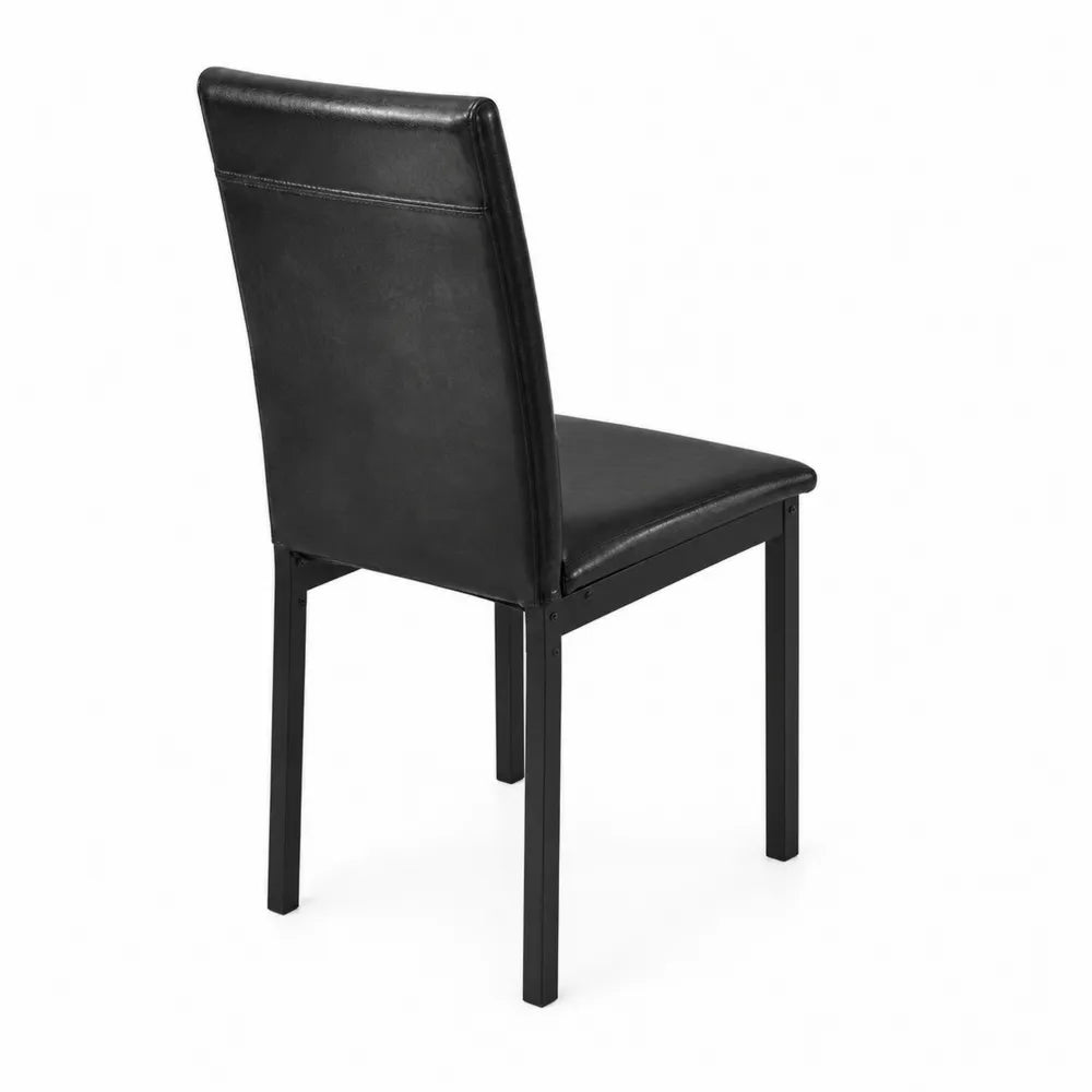 Chaise en cuir PU et métal Noir 90 cm