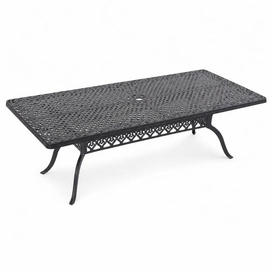 Table rectangulaire en métal noir 180x90x72 cm