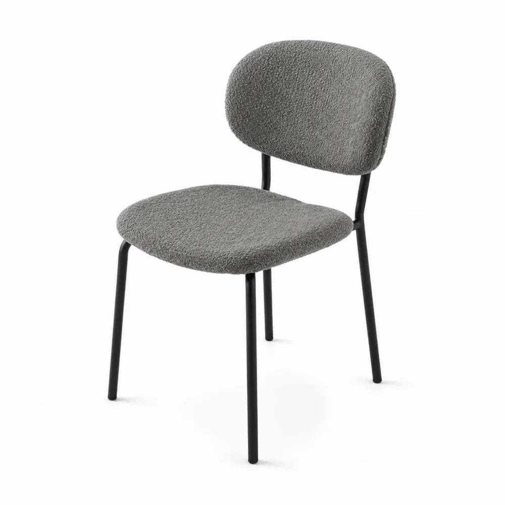 Chaise en métal et tissu gris