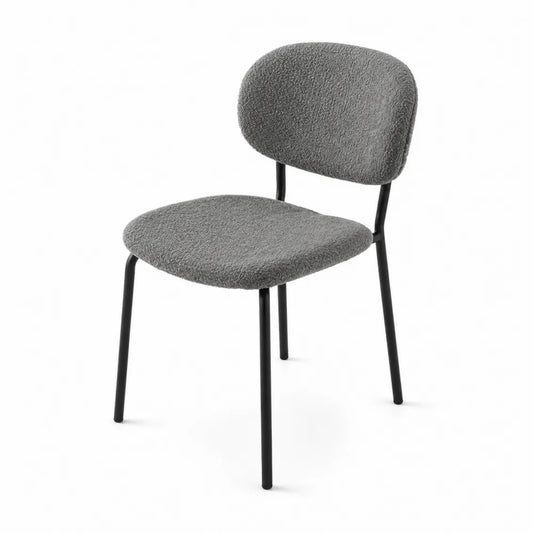Chaise en métal et tissu gris
