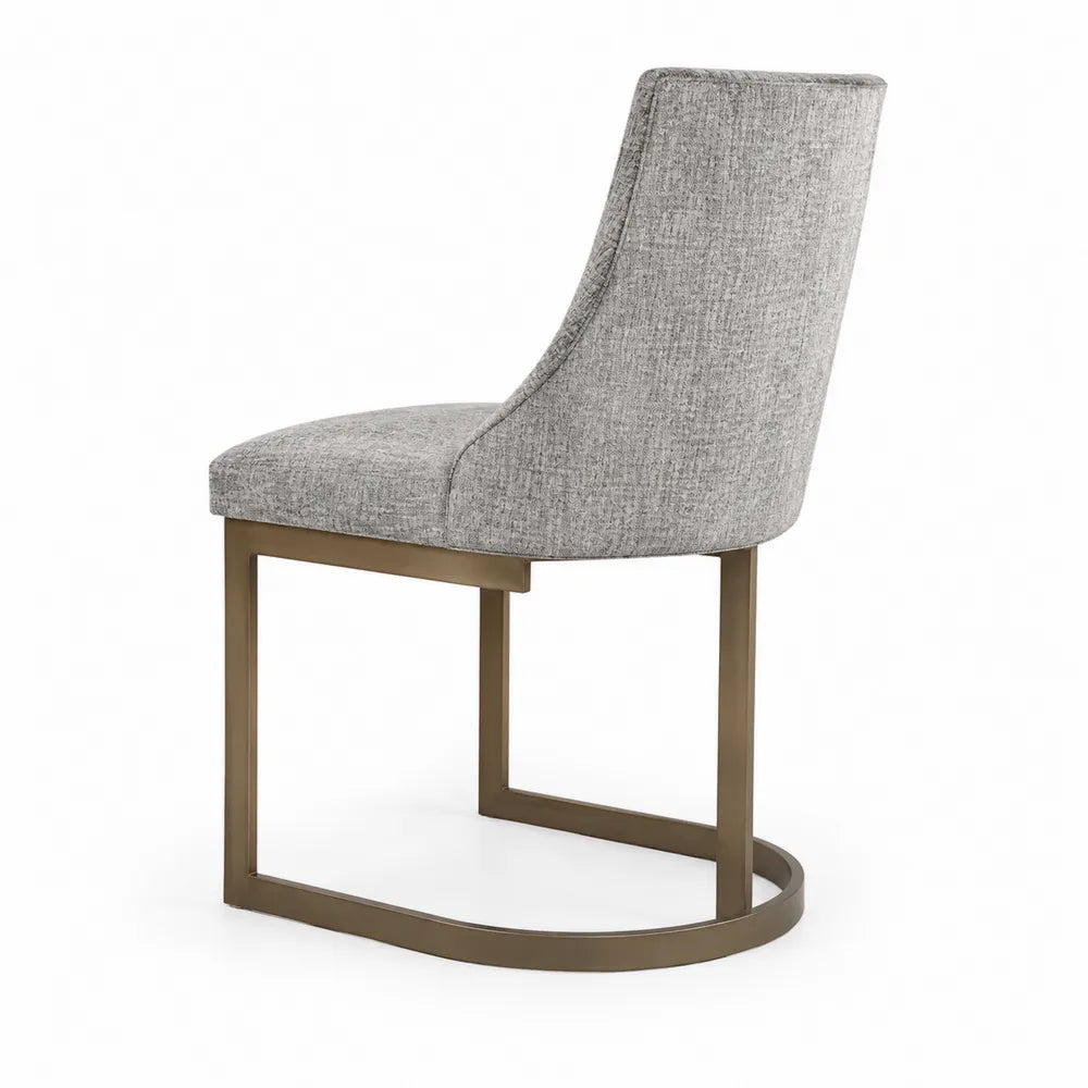 Chaise en métal et tissu gris 80cm